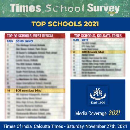 BDMI Top Schools Press coverage 27 Nov 2021