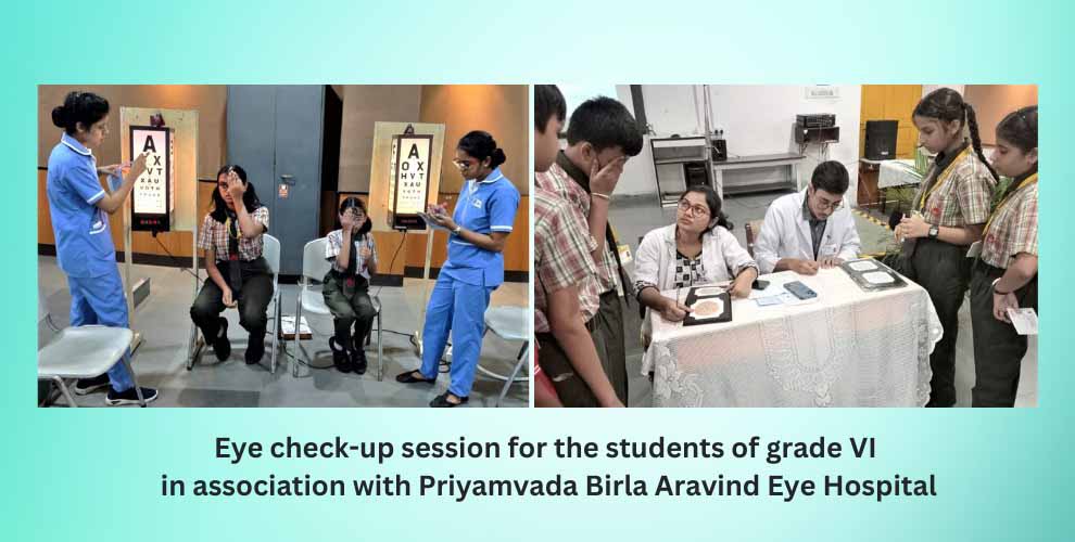 Eye check up session for the students of grade VI