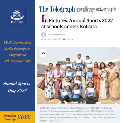 Media coverage Edugraph on 28th December 2022 Pic Two