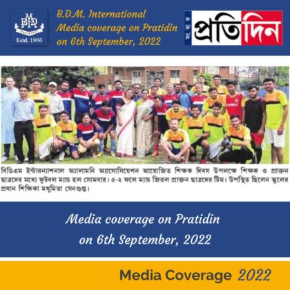 Media coverage Pratidin on 6th September 2022