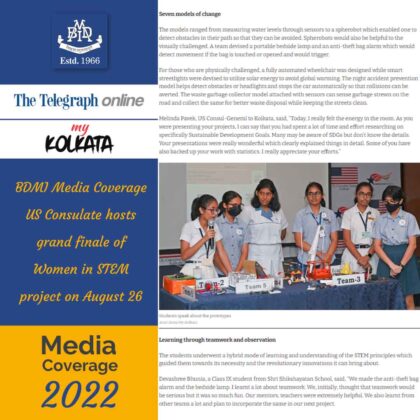 Media coverage US Consulate hosts grand finale of Women in STEM project on 26th August 2022 Pic Three