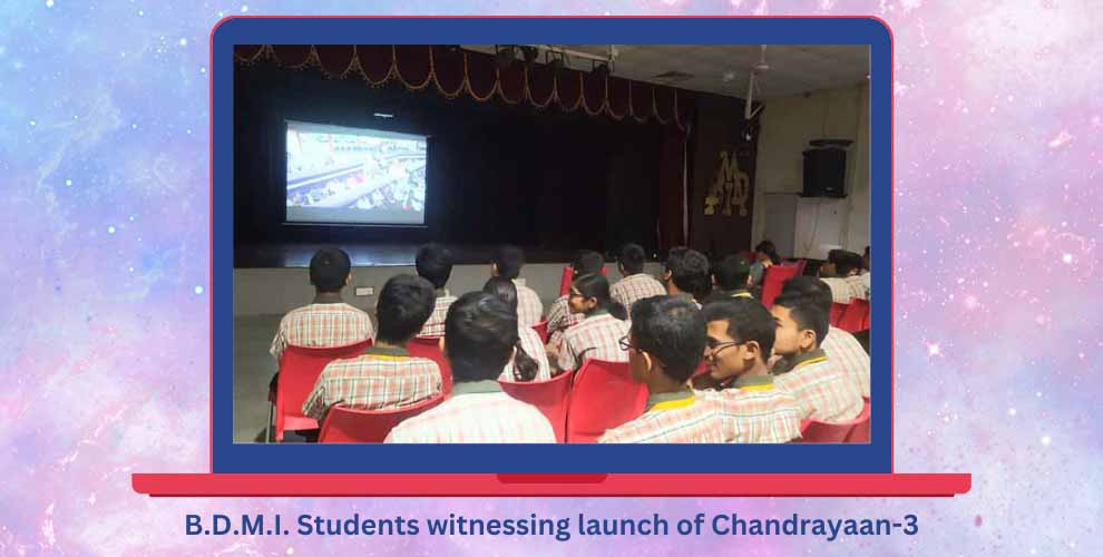 Students witnessing launch of Chandrayaan 3