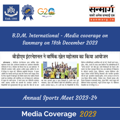Media Coverage on Sanmarg on 18th December 2023