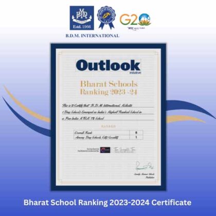 Bharat School Ranking 2023 2024 Certificate